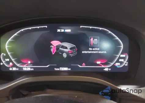 2021 BMW X3 M z USA, uszkodzony, nr VIN 5YMTS0C09M9F84512